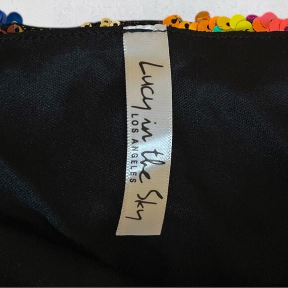Lucy in the Sky Starstruck Strappy Multicolor Sequin Dress in Black Size XS - Picture 12 of 13